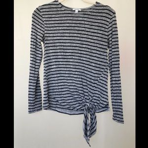 Stella & Dot Knit Top With Tie-Front Detail